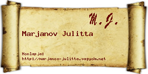 Marjanov Julitta névjegykártya